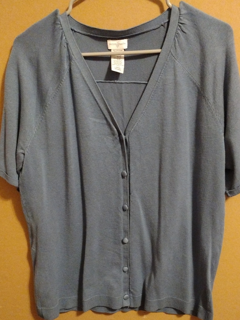 Jaclyn Smith Light Blue Short Sleeve Button Cardigan